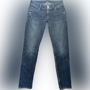 HUDSON Collin flap skinny jeans; size 28